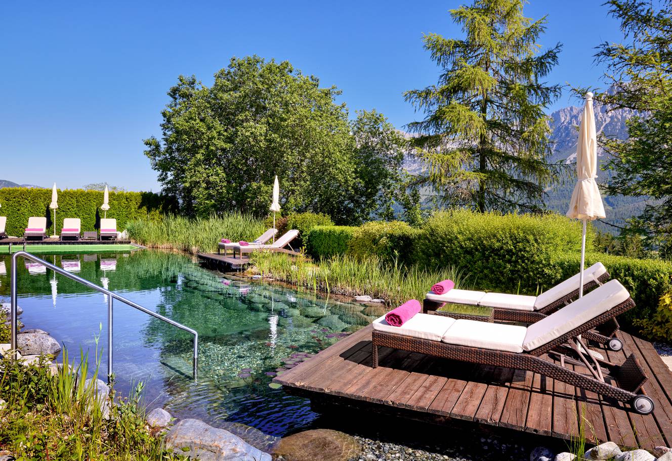 Natural swimming pond: To swimming in summer - Kaiserhof Ellmau
