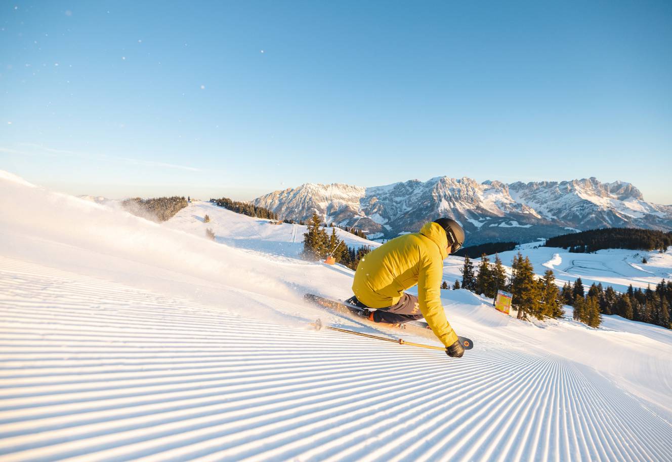 Ski fahren am Wilden Kaiser Skipiste