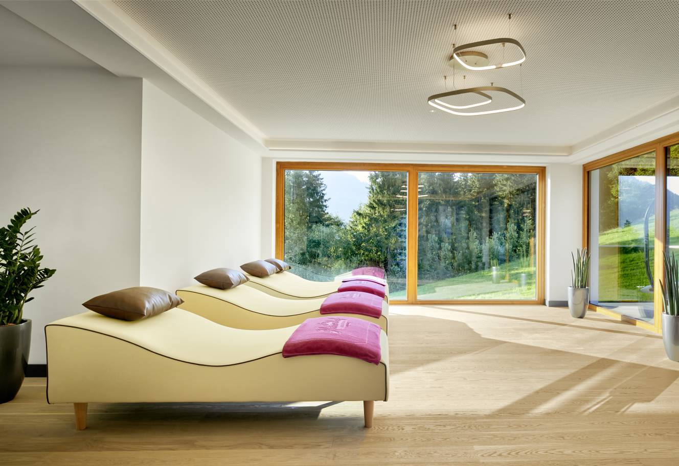 Panorama Ruheraum im Wellnessbereich