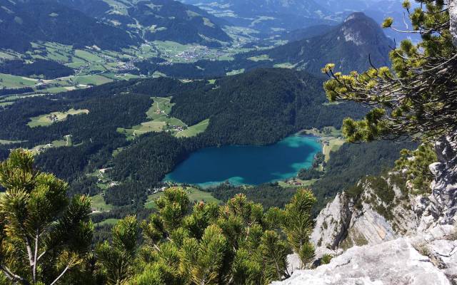 Panorama auf Ellmau vom Wilden Kaiser herunter