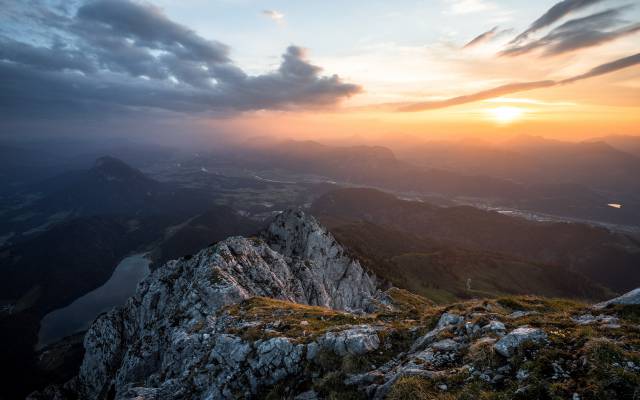 Sonnenaufgang über Ellmau und die Berger